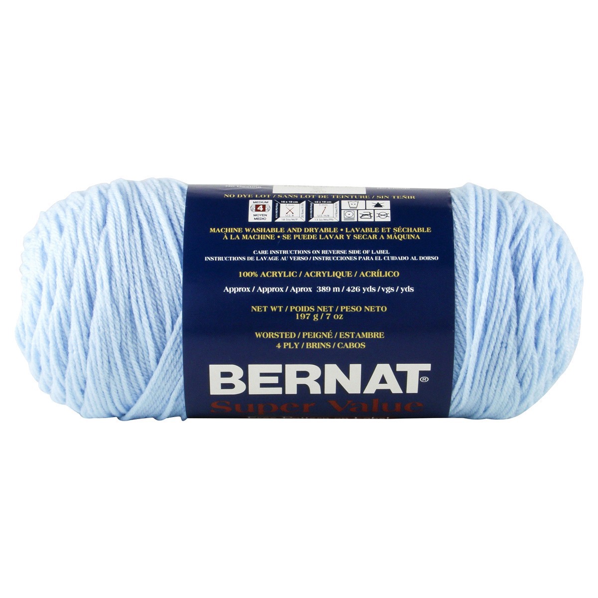 slide 3 of 3, Bernat Super Value Yarn - Sky Blue, 1 ct