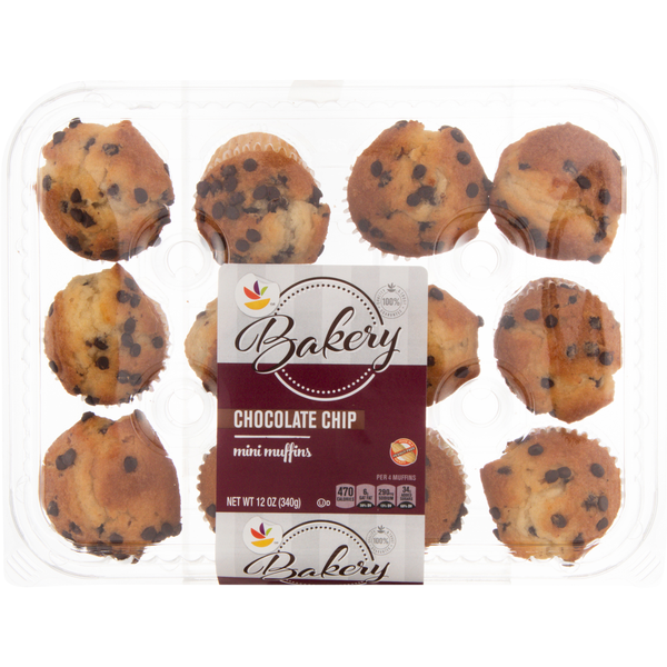 slide 1 of 1, Our Brand Bakery Chocolate Chip Mini Muffins - 12 ct, 12 ct; 12 oz