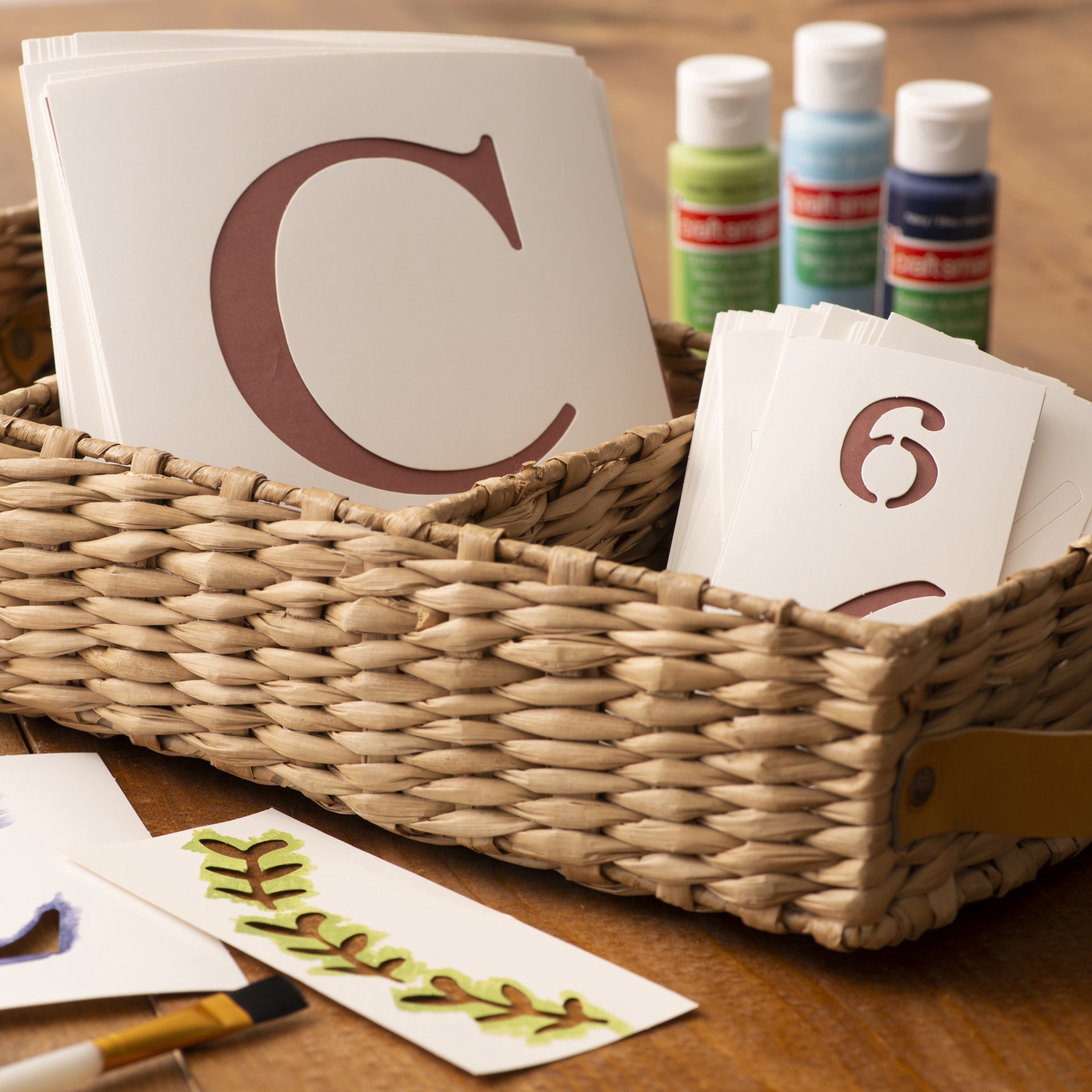 slide 2 of 6, Monogram Stencil Pack By Craft Smart, 6 in x 6.083 in