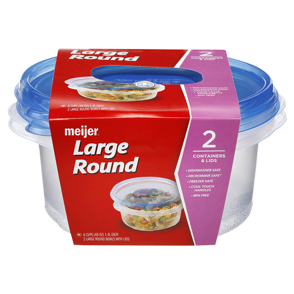 Meijer Large Round Bowls with Lids 2 ct Shipt