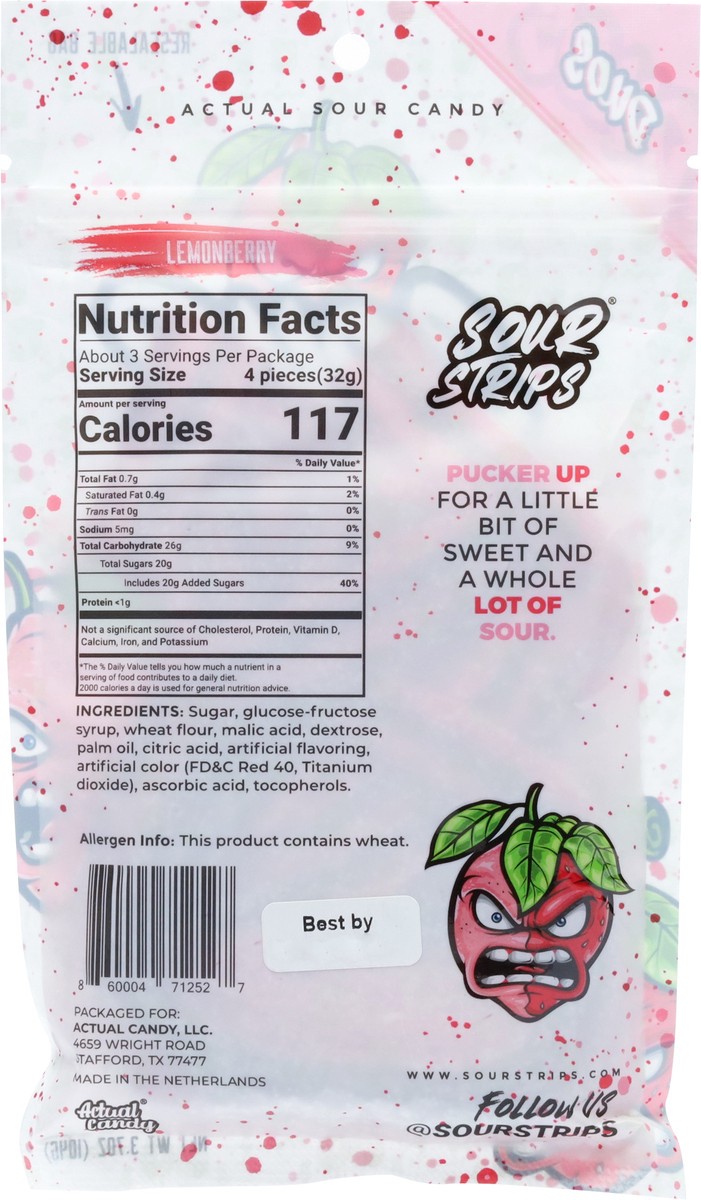 slide 5 of 13, Sour Strips Duos Lemonberry Candy 3.7 oz, 3.4 oz