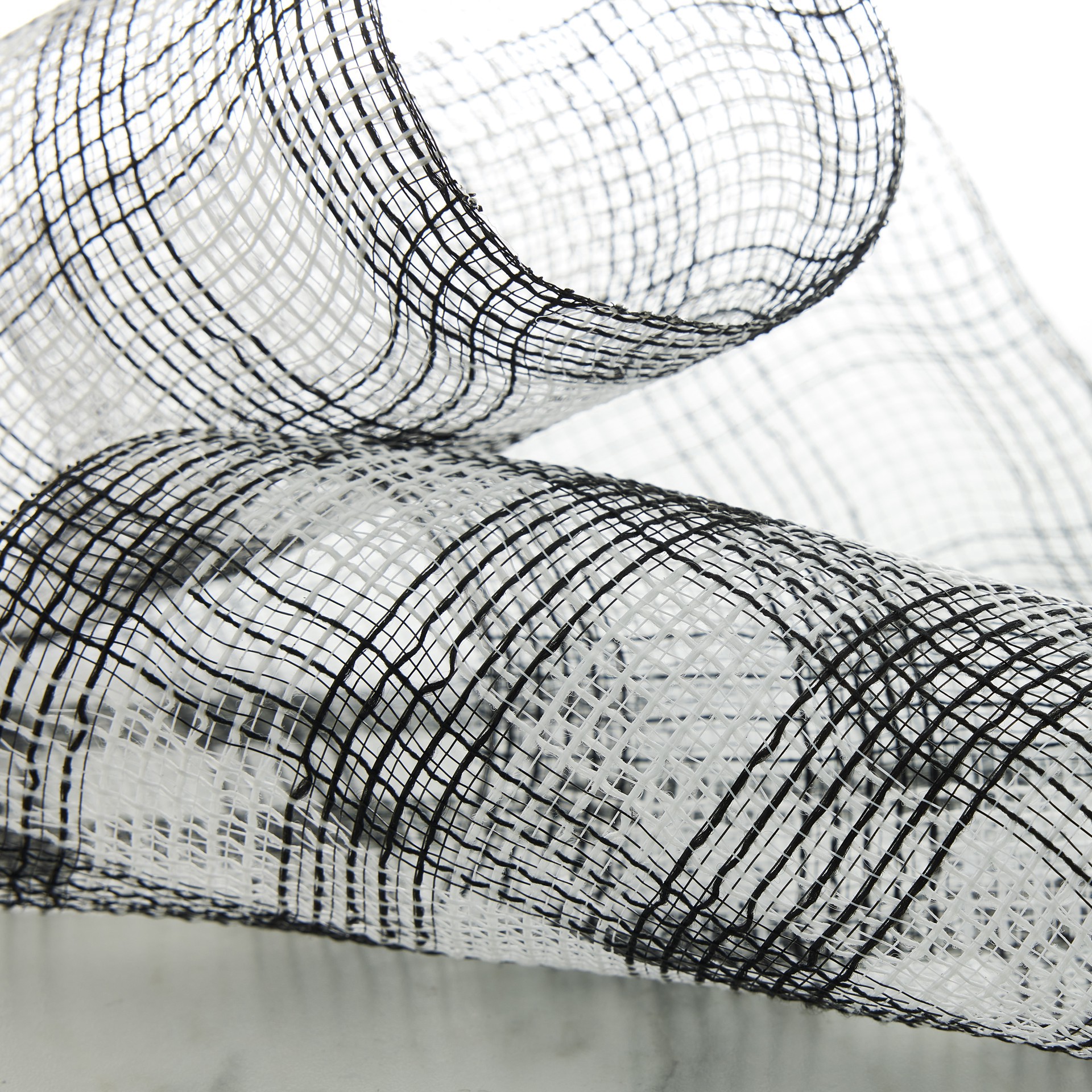 slide 3 of 3, 10" X 19ft. Black & White Buffalo Check Mesh By Celebrate It, 10 in x 19 ft