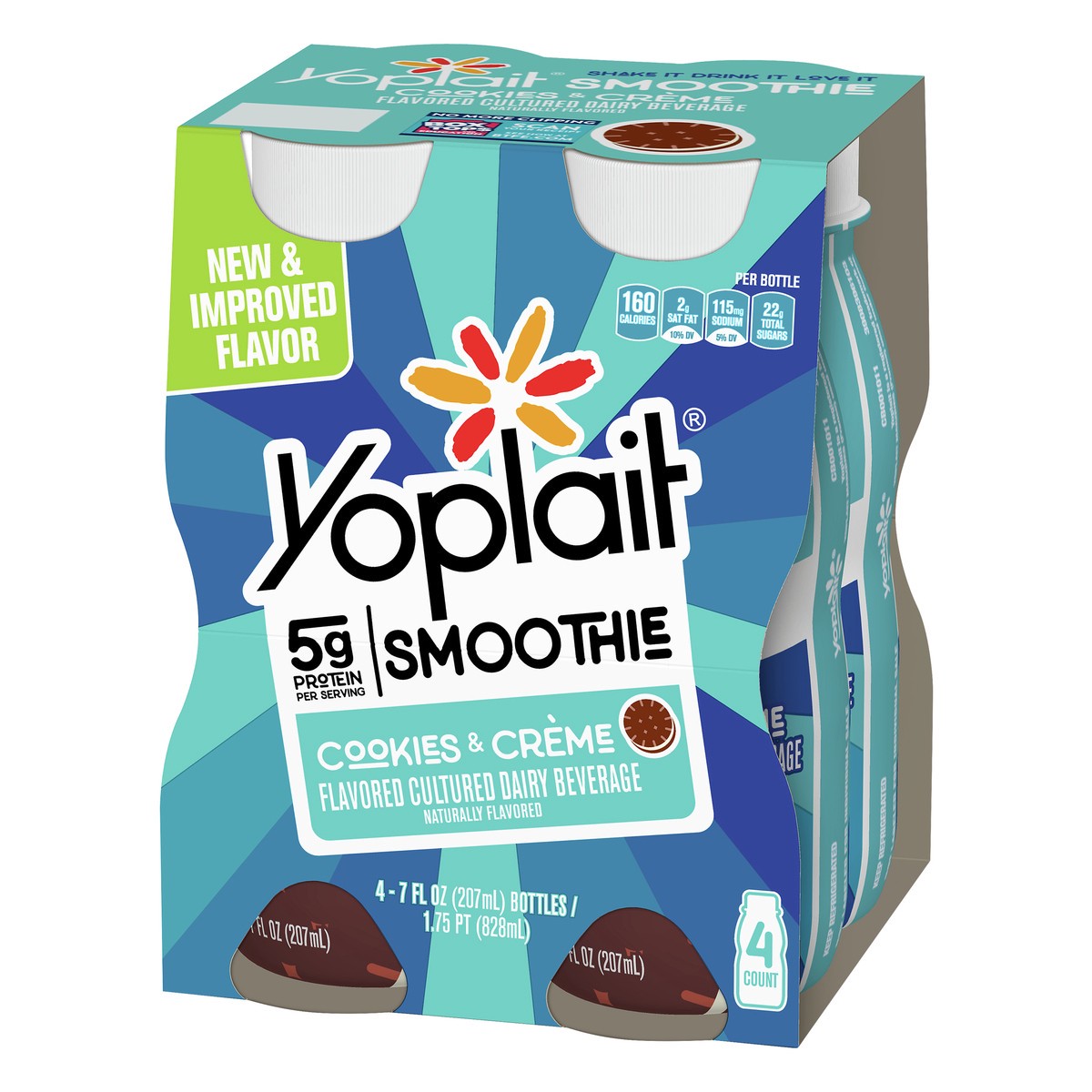 slide 3 of 13, Yoplait Drinkable Cookies & Crème Yogurt Drink, 4 ct; 7 fl oz