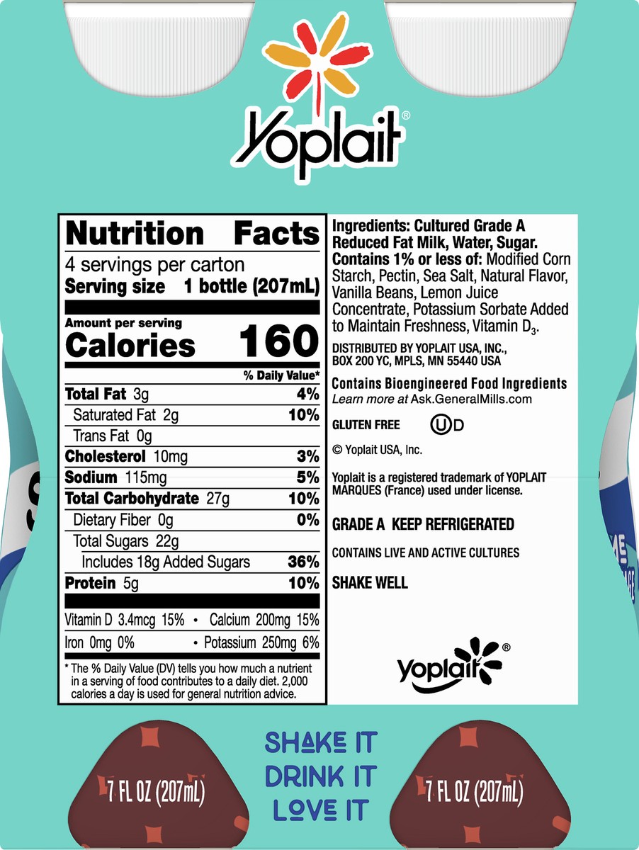 slide 4 of 13, Yoplait Cookies & Creme Smoothie 4 ea, 4 ct; 7 fl oz