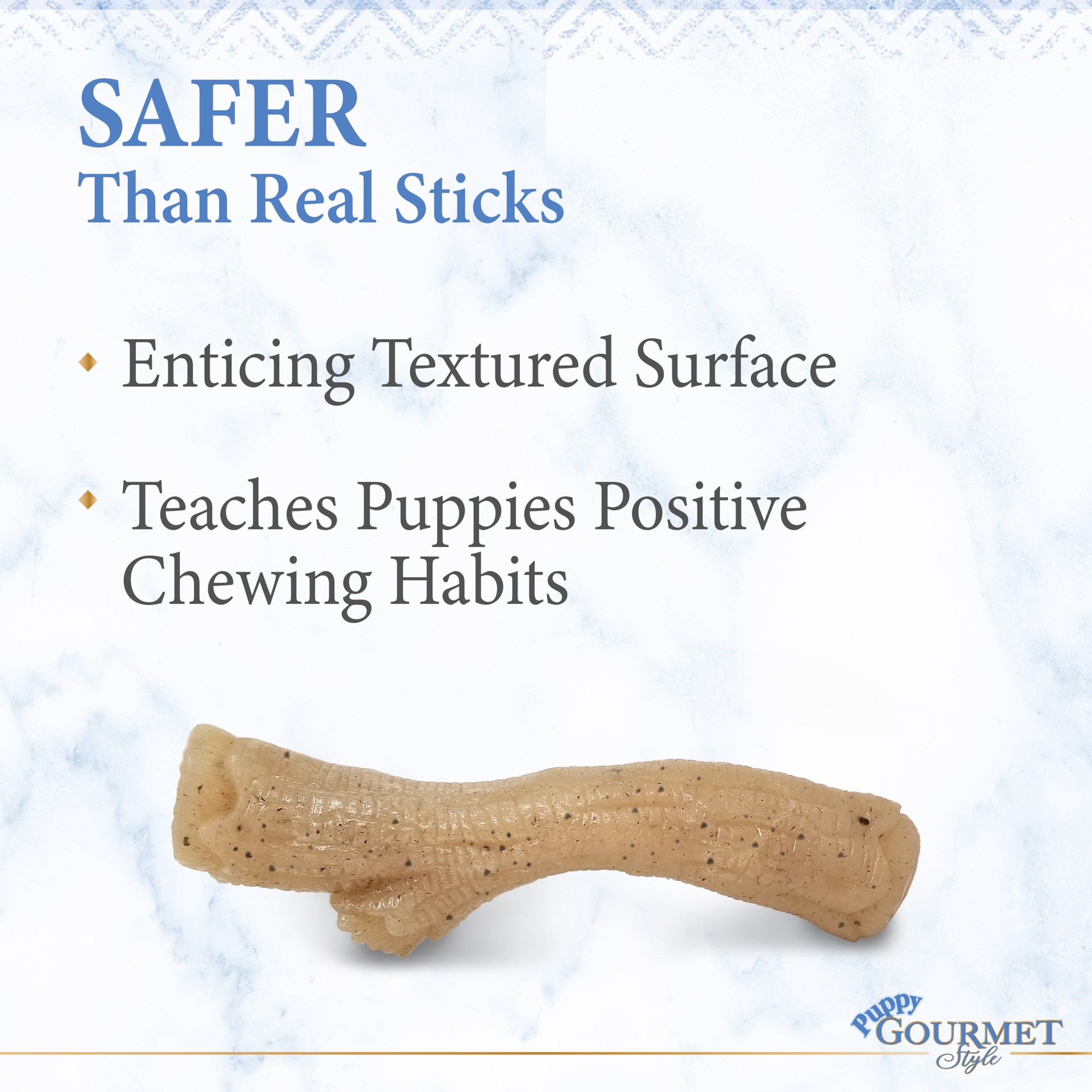 slide 2 of 10, Nylabone Gourmet Style Strong Stick Puppy Chew Toy Chicken Medium/Wolf - Up to 35 lbs.(1 Count), 1 ct