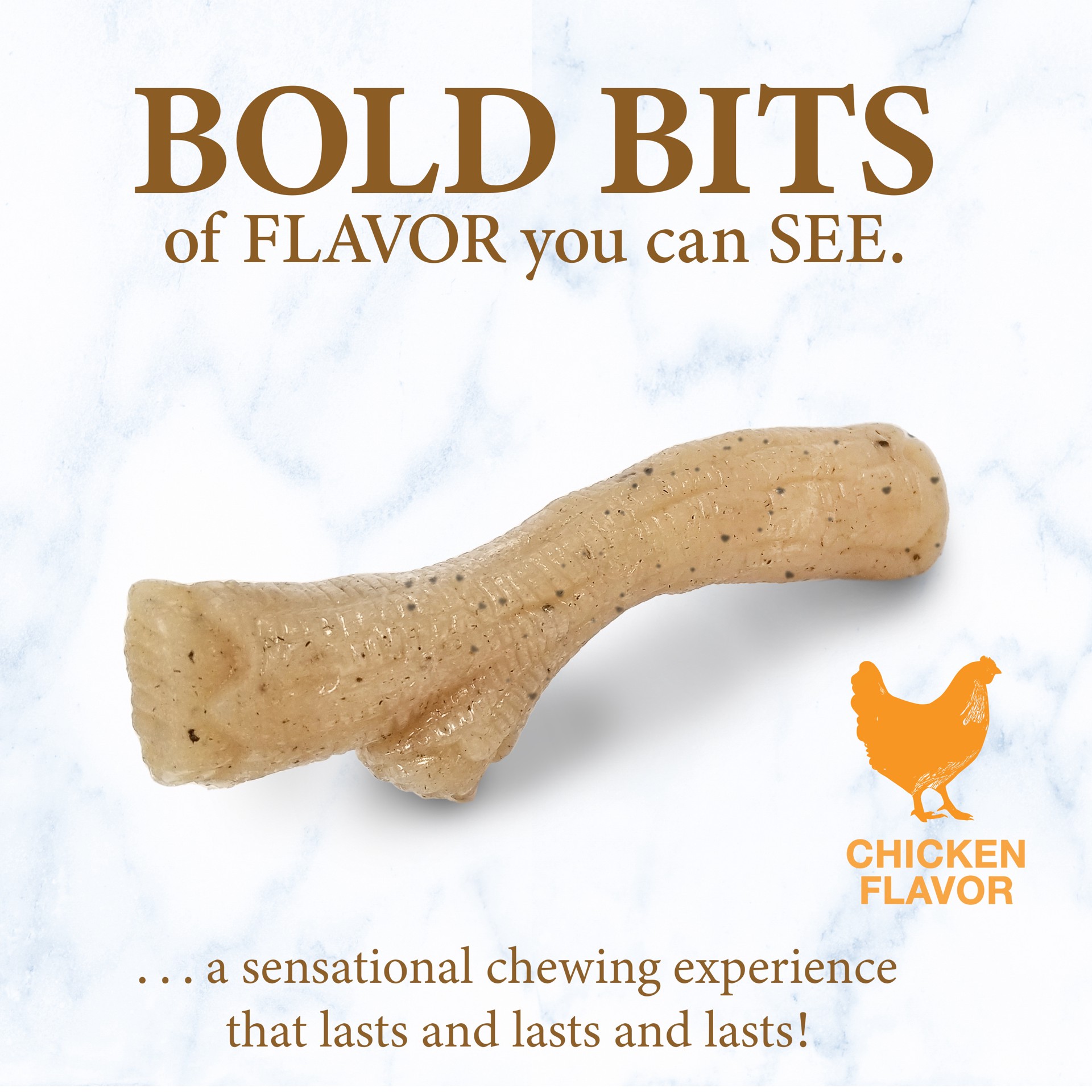 slide 6 of 10, Nylabone Gourmet Style Strong Stick Puppy Chew Toy Chicken Medium/Wolf - Up to 35 lbs.(1 Count), 1 ct