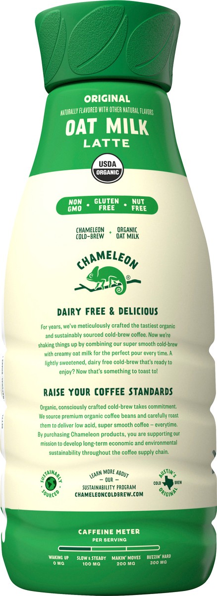 slide 7 of 7, Chameleon Cold-Brew Original Oat Milk Latte Organic Cold Brew Coffee, 46 oz