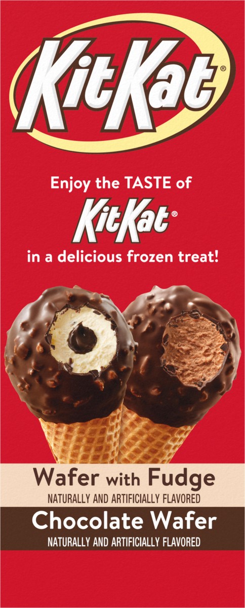 slide 7 of 9, KIT KAT Wafer with Fudge/Chocolate Wafer Frozen Dairy Dessert Cones 8 ea, 36.8 fl oz