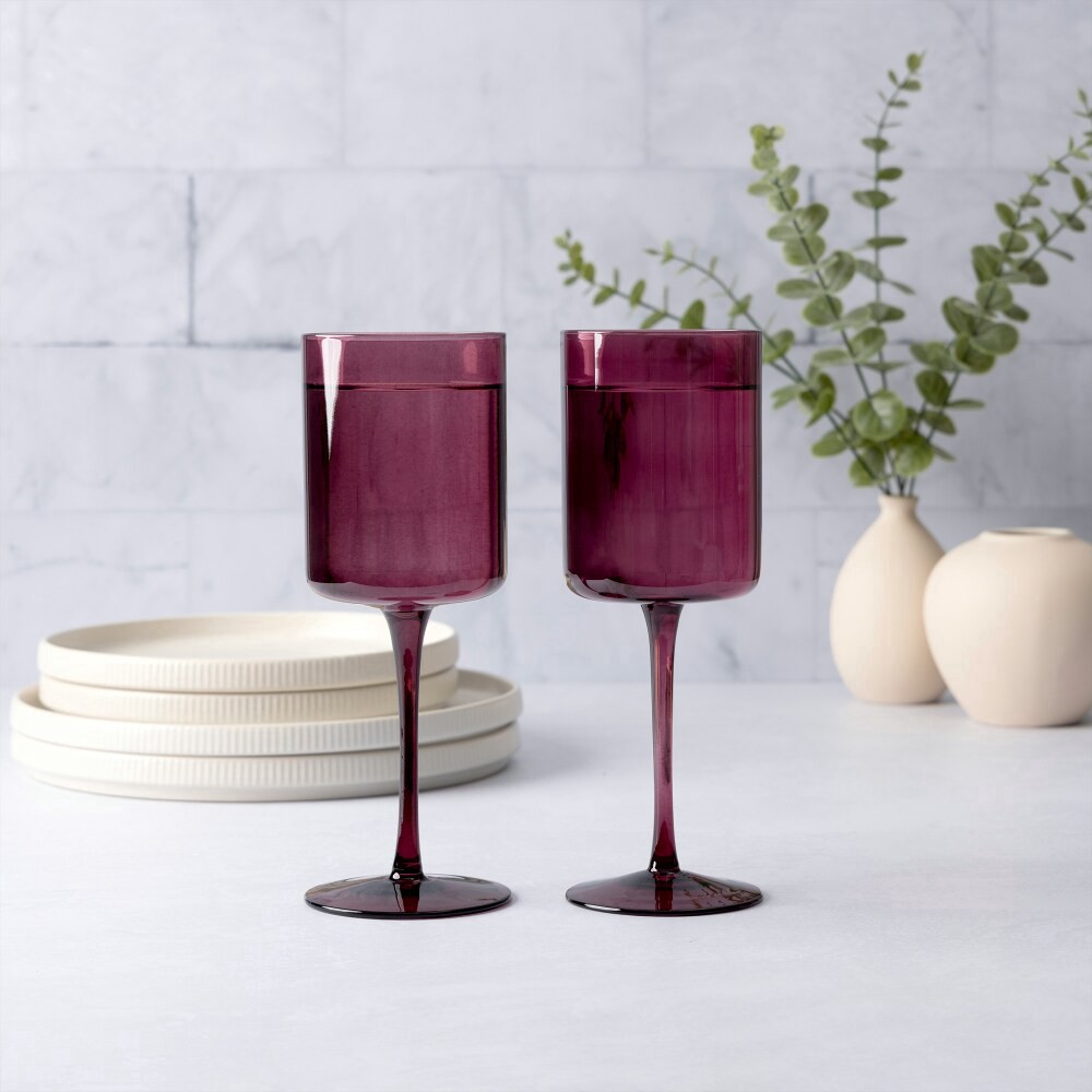 slide 2 of 4, Core Home Wine Glass 2-Pack - Purple, 2 ct