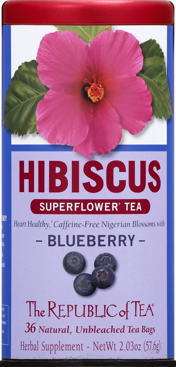 slide 2 of 9, The Republic of Tea Blueberry Hibicus Tea - 36 ct, 36 ct