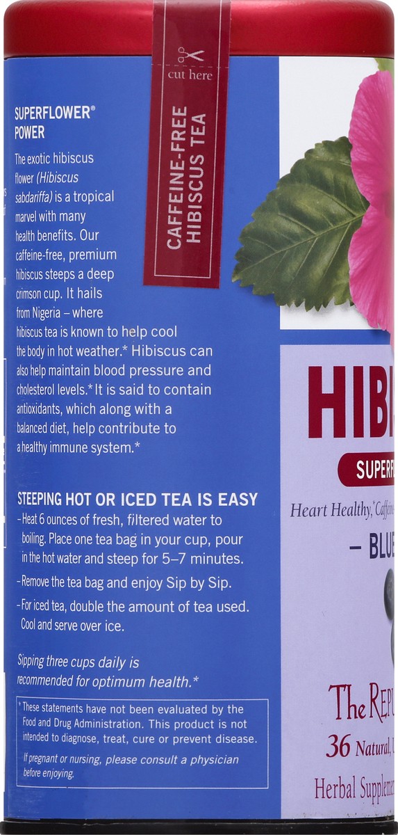 slide 5 of 9, The Republic of Tea Blueberry Hibicus Tea - 36 ct, 36 ct