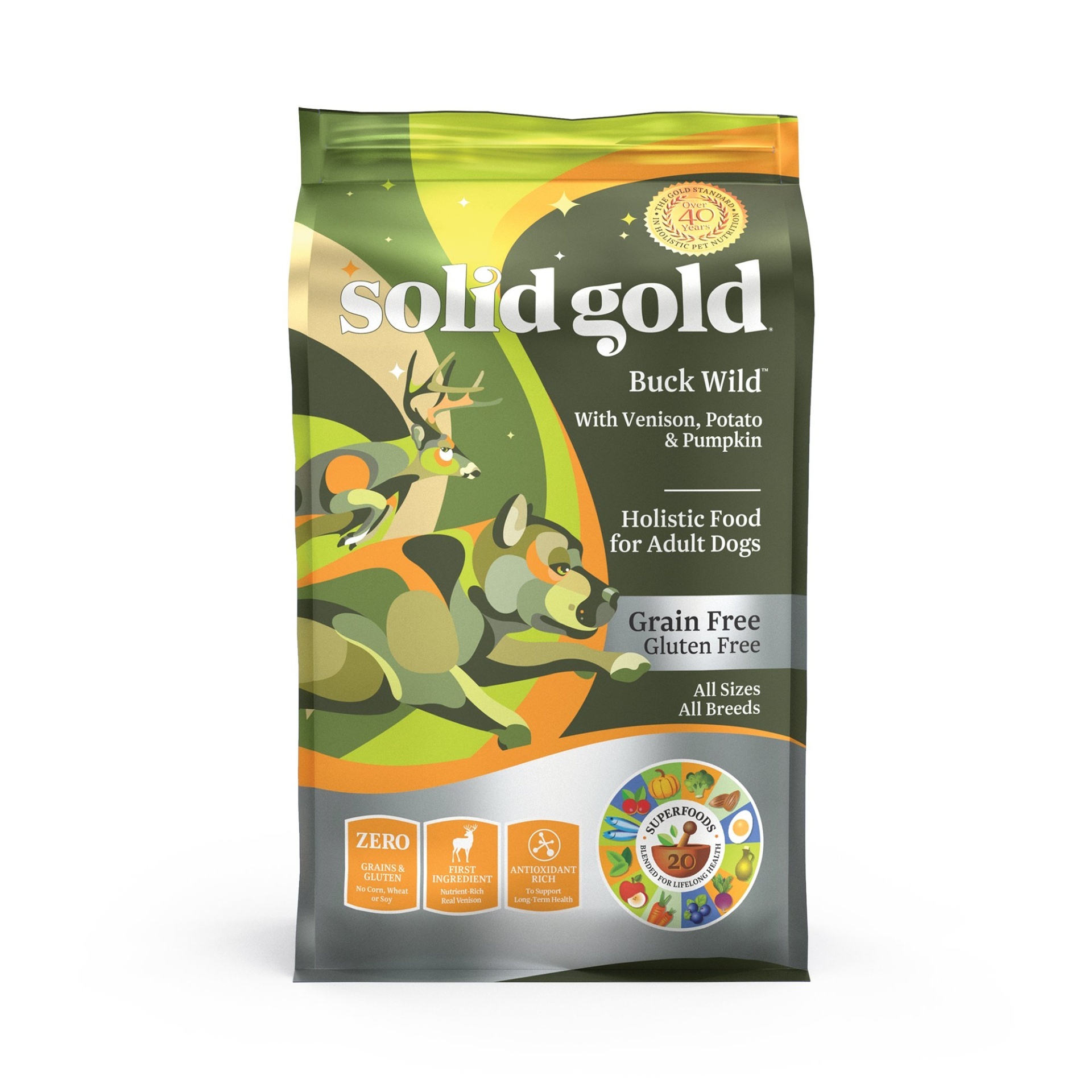 slide 1 of 1, Solid Gold Buck Wild Venison Dog Food, 4 lb