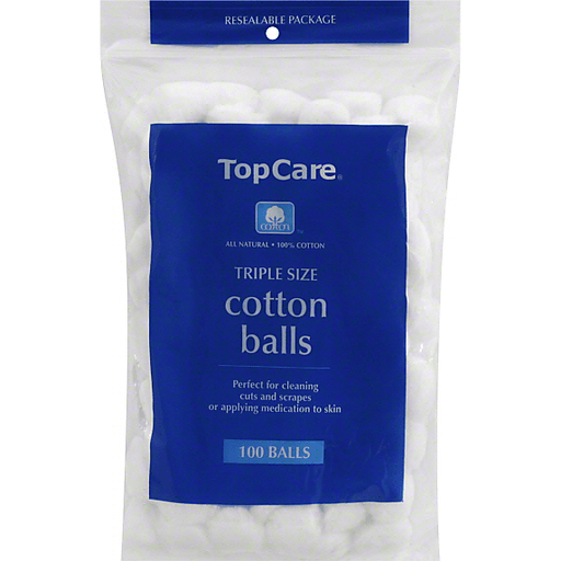 slide 2 of 3, TopCare Topcare Triple Size Cotton Balls, 100 ct