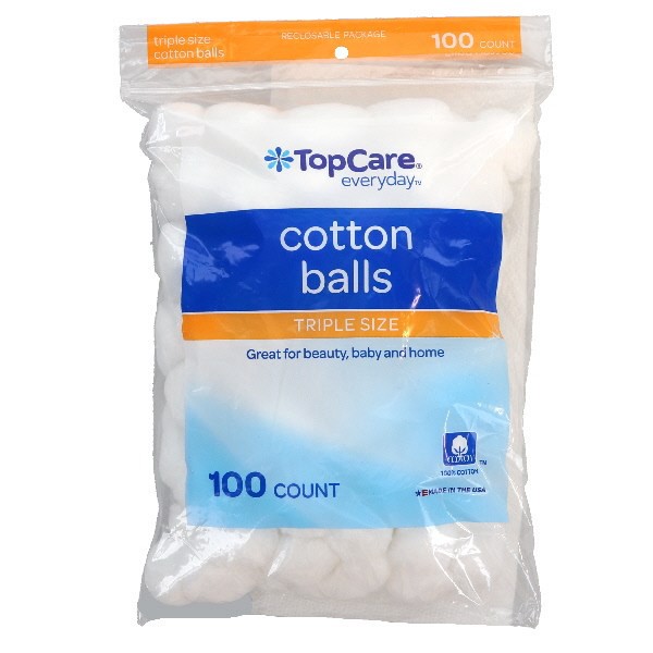 slide 1 of 3, TopCare Topcare Triple Size Cotton Balls, 100 ct