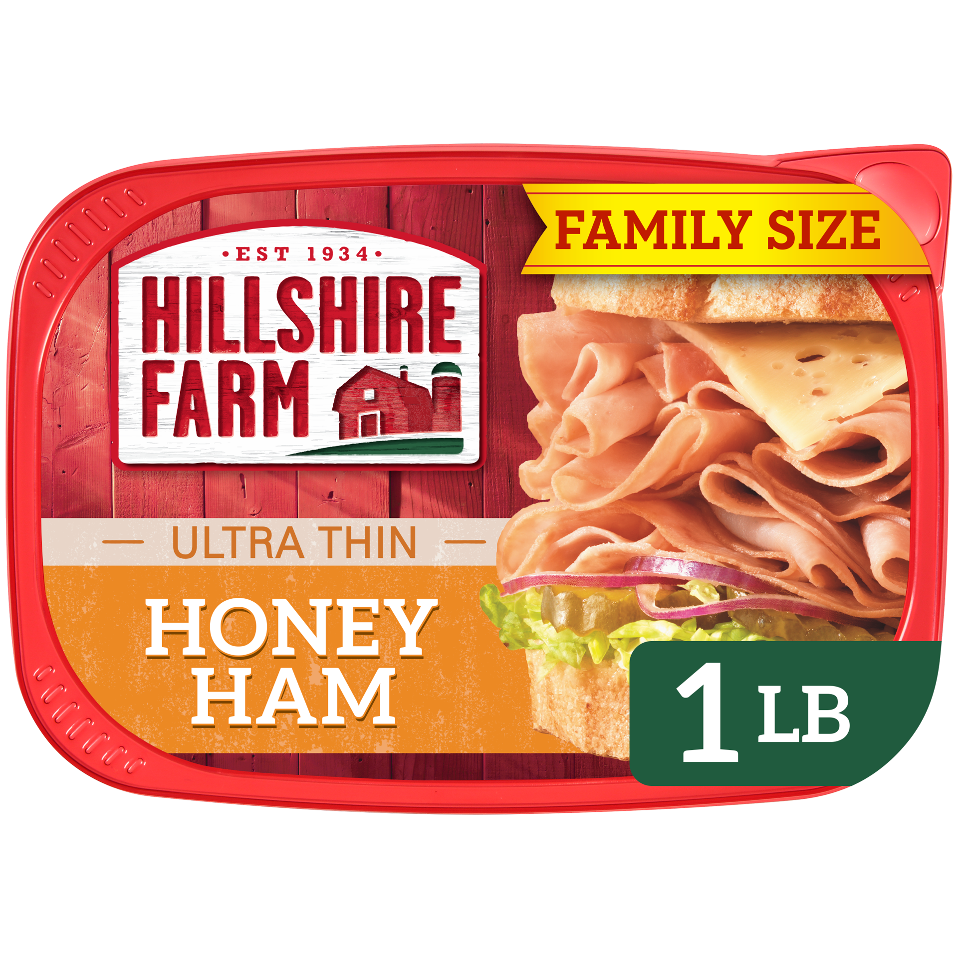 slide 1 of 5, Hillshire Farm Ultra Thin Sliced Honey Ham Sandwich Meat, 16 oz, 453.59 g