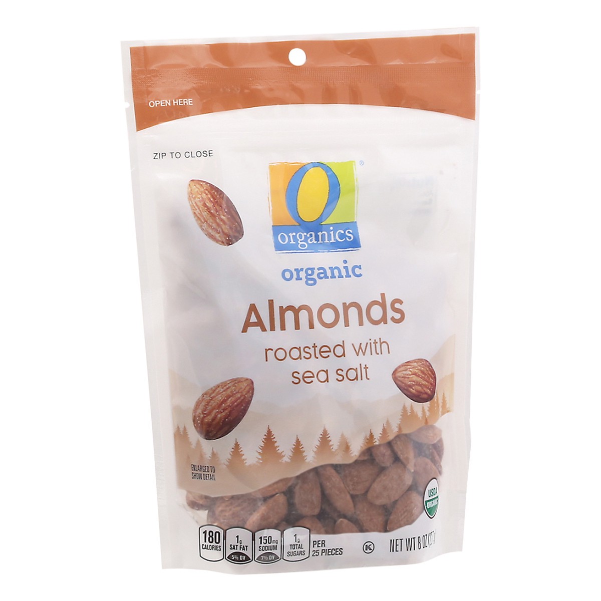 slide 2 of 9, O Organics Organic Almonds Roasted with Sea Salt, 8 oz