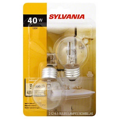 slide 1 of 1, Sylvania 40W Clear Small Globe Light Bulbs, 2 ct