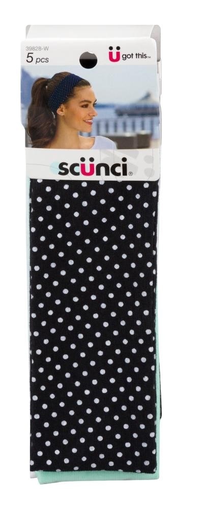 slide 1 of 1, scünci Assorted Elastic Headwraps, 5 ct