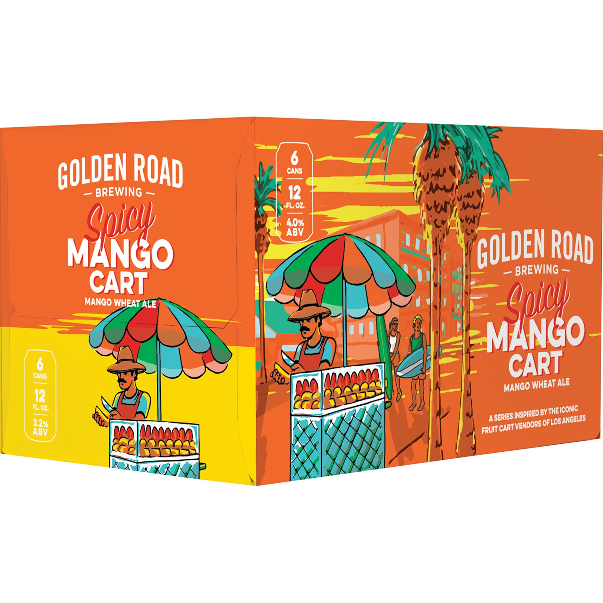 slide 1 of 3, Golden Road Spicy Mango Cart, 6-Pack, 12 oz. Can, 6 ct; 12 oz