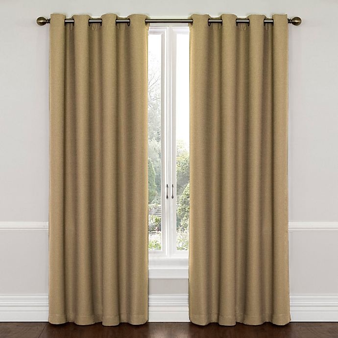 slide 1 of 1, Eclipse Wyndham Room Darkening Window Curtain Panel - Latte Beige, 63 in