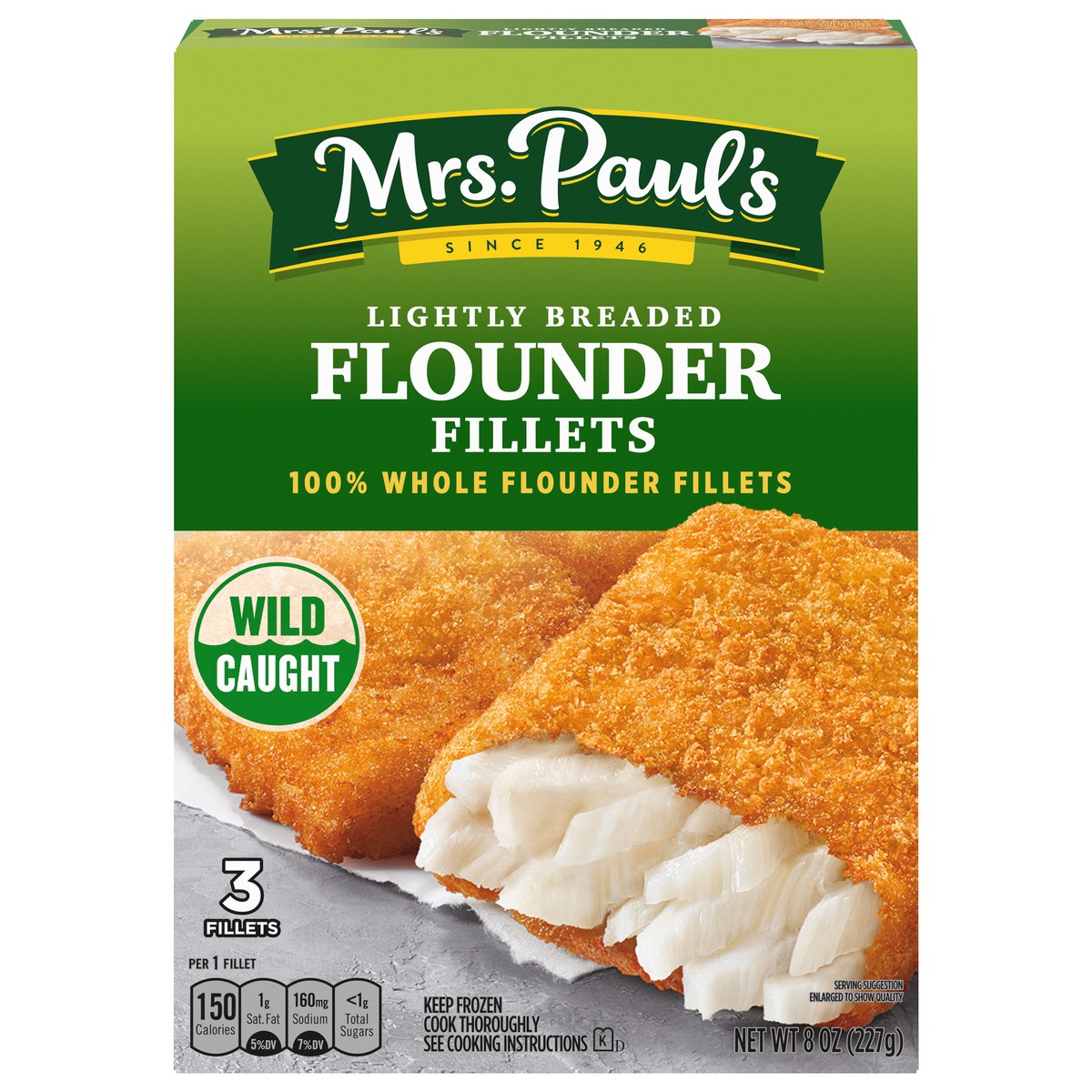 slide 1 of 5, Mrs. Paul's Lightly Breaded Fillets 3 ea, 3 ct