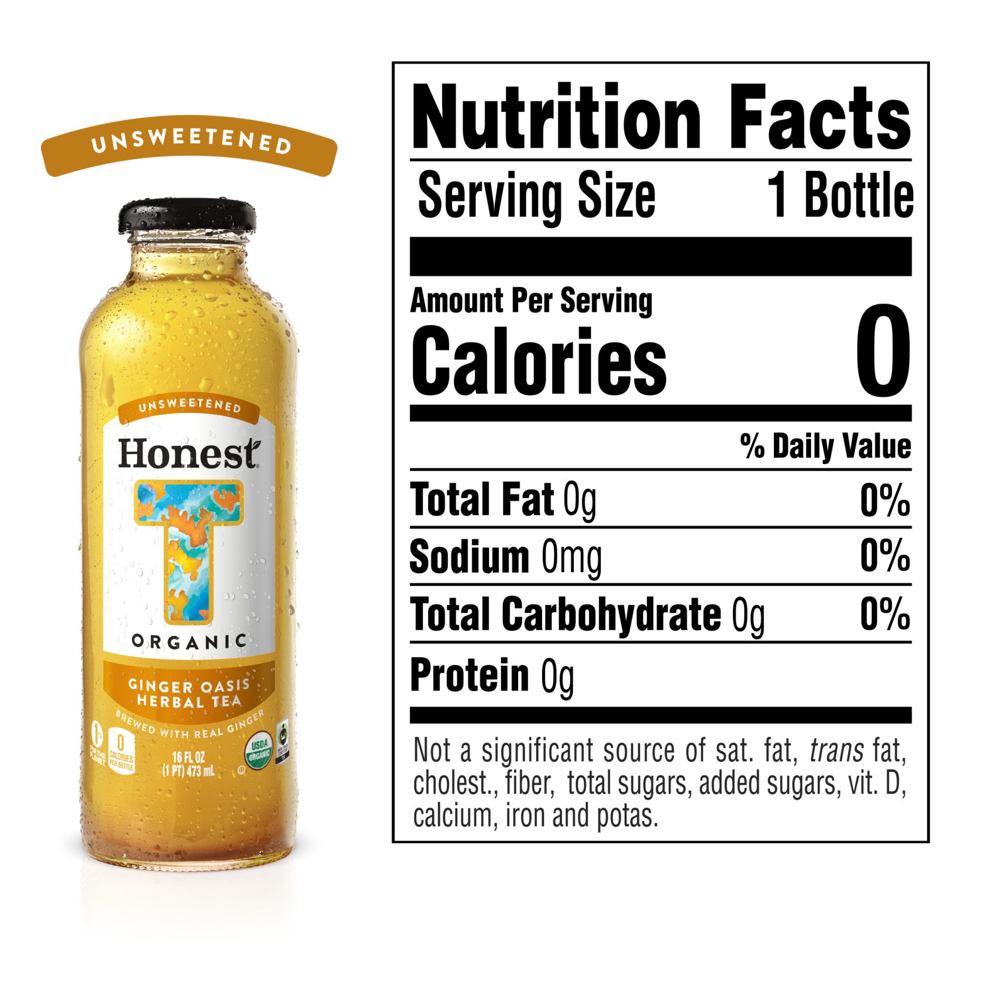 slide 9 of 14, Honest Tea Unsweetened Organic Ginger Oasis Herbal Tea - 16 fl oz, 16 fl oz