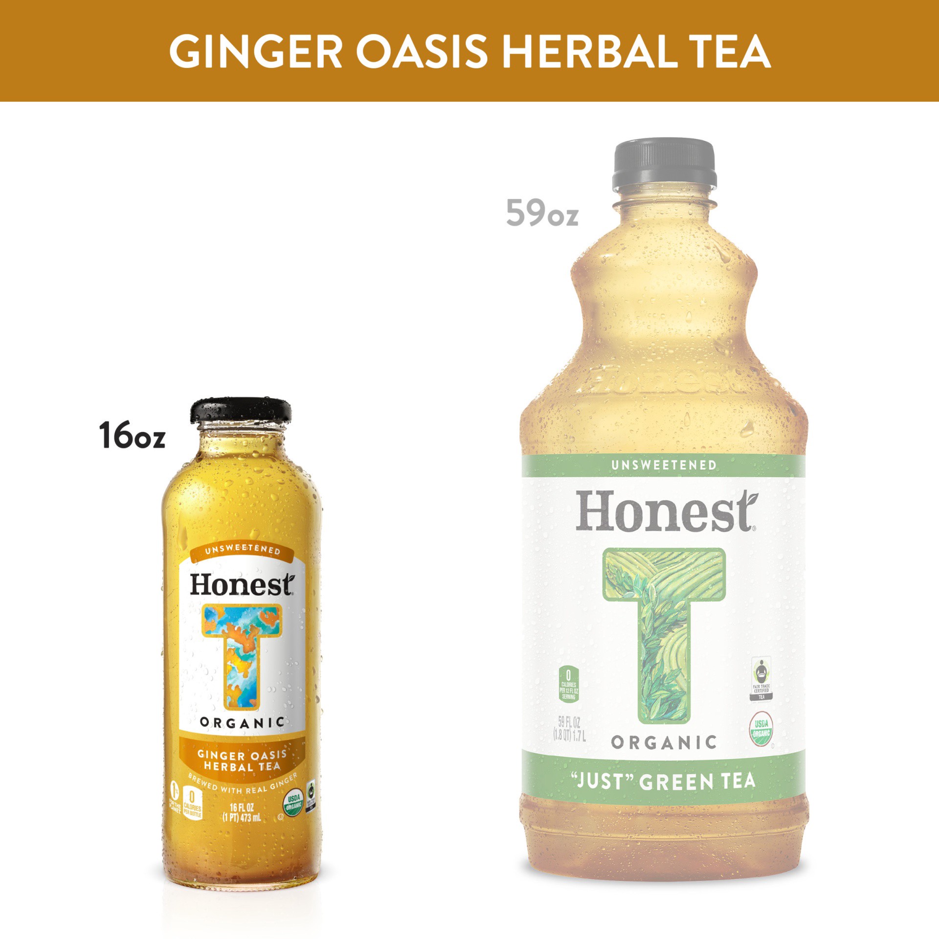 slide 11 of 14, Honest Tea Unsweetened Organic Ginger Oasis Herbal Tea - 16 fl oz, 16 fl oz