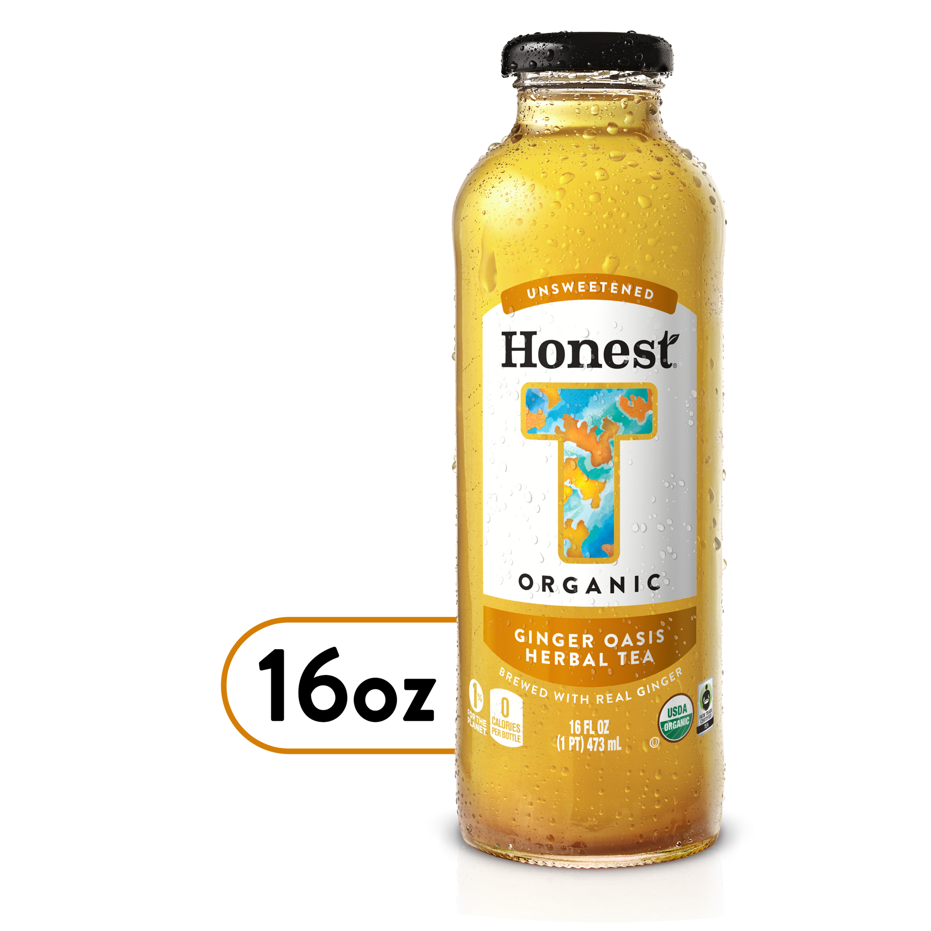 slide 1 of 14, Honest Tea Unsweetened Organic Ginger Oasis Herbal Tea - 16 fl oz, 16 fl oz