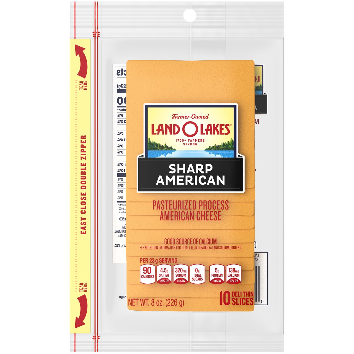 slide 5 of 5, Land O'Lakes Sliced Sharp American Cheese, 8 oz, 8 oz