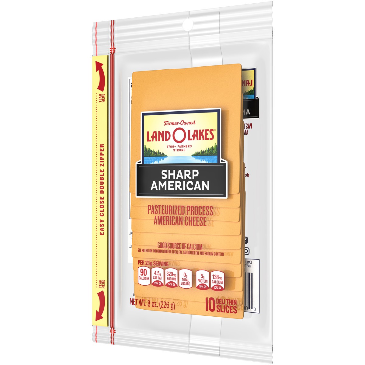 slide 1 of 5, Land O'Lakes Sliced Sharp American Cheese, 8 oz, 8 oz