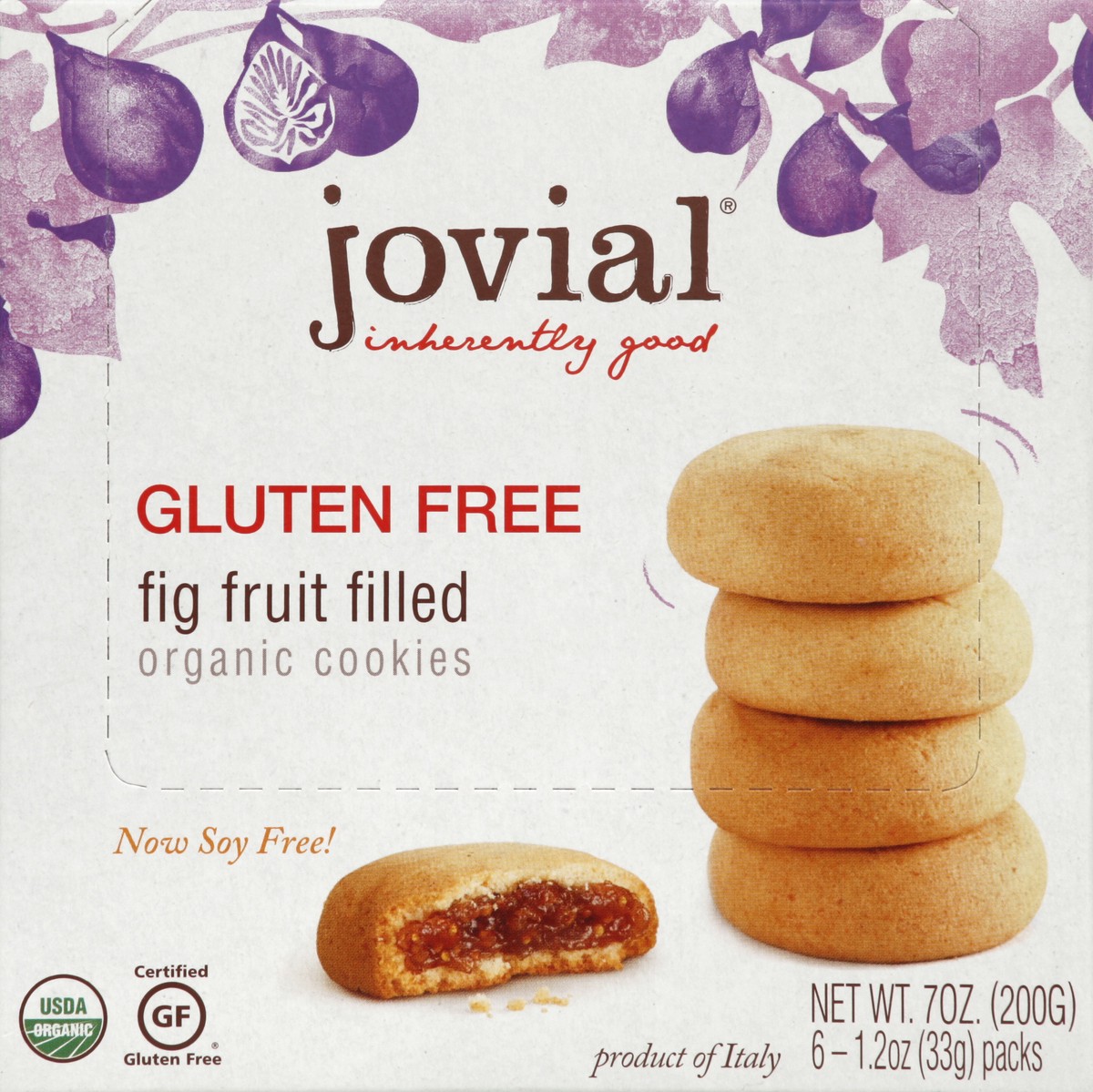 slide 4 of 4, Jovial Cookies Fig Fruit Filled Organic, 6 ct; 7 oz