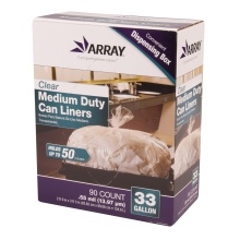 slide 1 of 1, ARRAY Clear Medium-Duty Can Liners, 90 ct