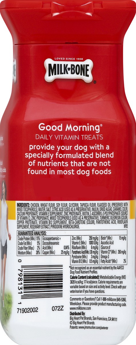 slide 6 of 6, Milk-Bone Good Morning Daily Vitamin Dog Treats, Healthy Skin and Coat Bottle, 6 oz