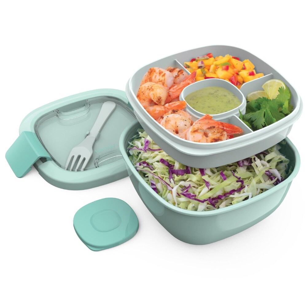 slide 2 of 4, Bentgo Salad On-The-Go Food Container - Coastal Aqua, 1 ct