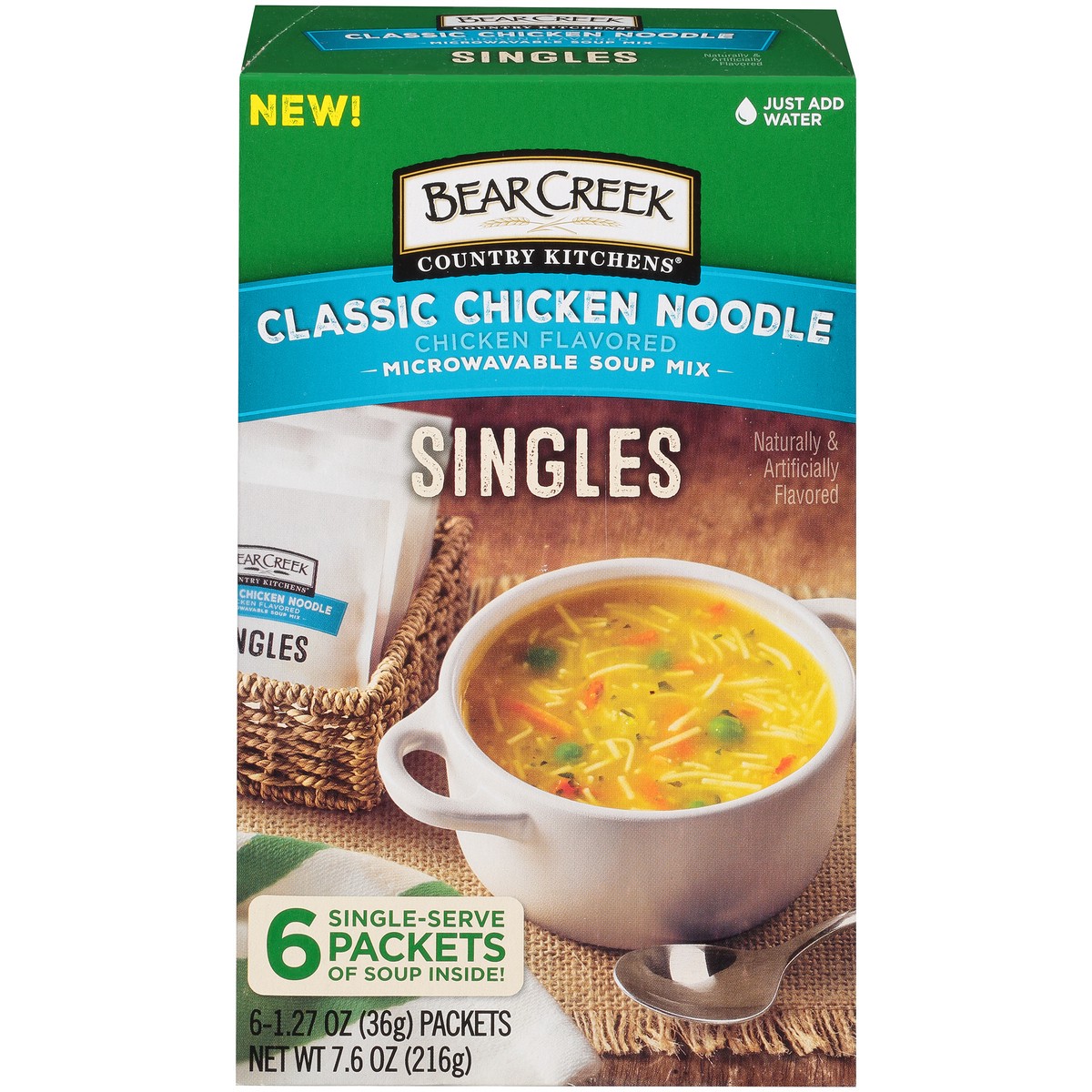 slide 1 of 9, Bear Creek Soup Singles Chicken Noodle Soup, 6.7 oz