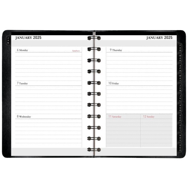 slide 2 of 7, Office Depot 2025 Office Depot Weekly/Monthly Planner, 4"" X 6"", Black, January To December, Od711500, 1 ct