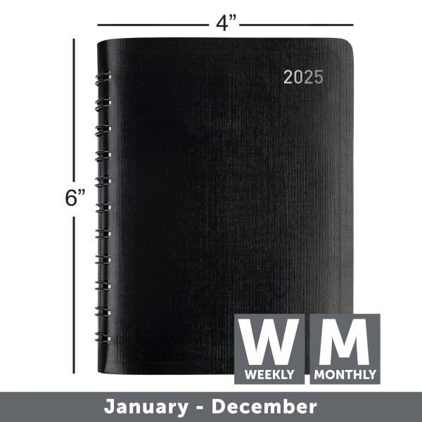 slide 7 of 7, Office Depot 2025 Office Depot Weekly/Monthly Planner, 4"" X 6"", Black, January To December, Od711500, 1 ct
