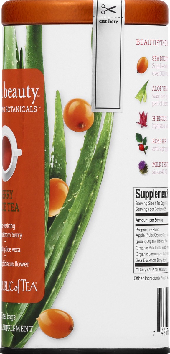 slide 9 of 9, The Republic of Tea Bags Berry Aloe Tea - 36 ct, 36 ct