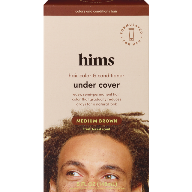 slide 1 of 1, hims & hers Hims 2 In 1 Color Depositing Hair Dye, 5 Oz, Medium Brown, 5 oz