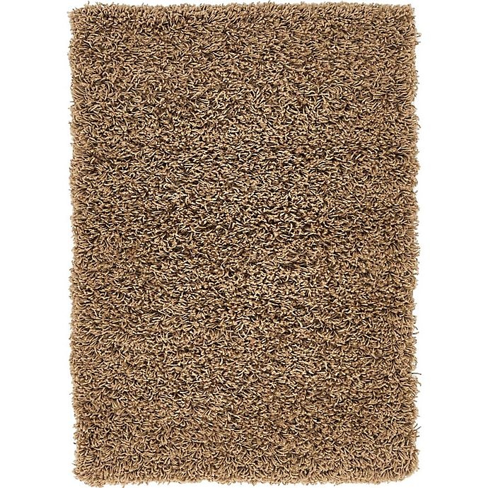 slide 1 of 9, Unique Loom Solid Shag Accent Rug - Sandy Brown, 2 ft 2 x 3 ft