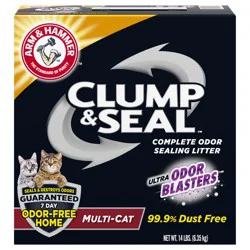 ARM & HAMMER Clump Seal Multi-Cat Complete Odor Sealing Clumping Cat Litter, 14lb