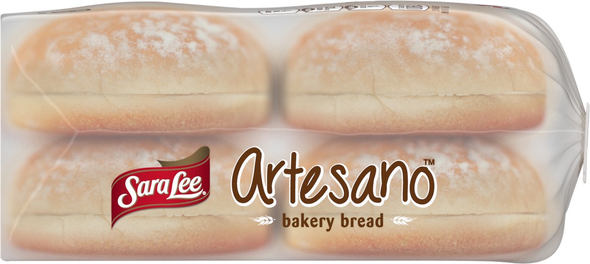 slide 3 of 9, Sara Lee Artesano White Bakery Buns, 8 count, Hamburger Buns, 19 oz Bag, 8 ct