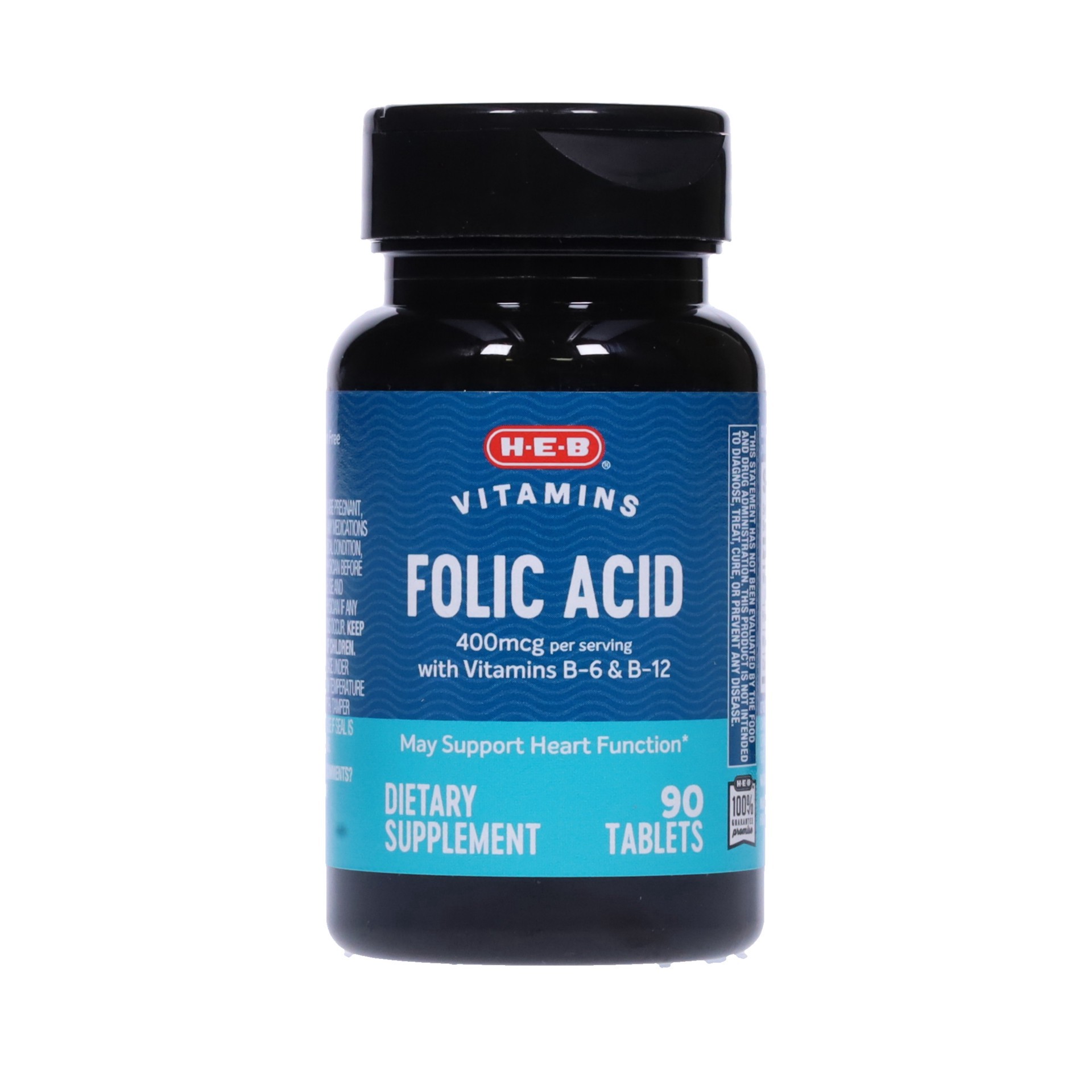 slide 1 of 1, H-E-B Folic Acid with B-6 & B-12 Tablets, 90 ct