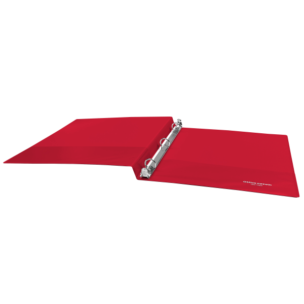 slide 2 of 5, Office Depot Brand 3-Ring Durable View Binder, 1/2"" Round Rings, 49% Recycled, Red, 1 ct