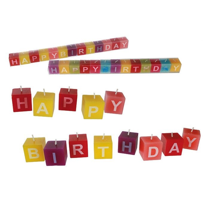 slide 1 of 1, Bakery Crafts Happy Birthday Letters Cake Candles, 13 ct