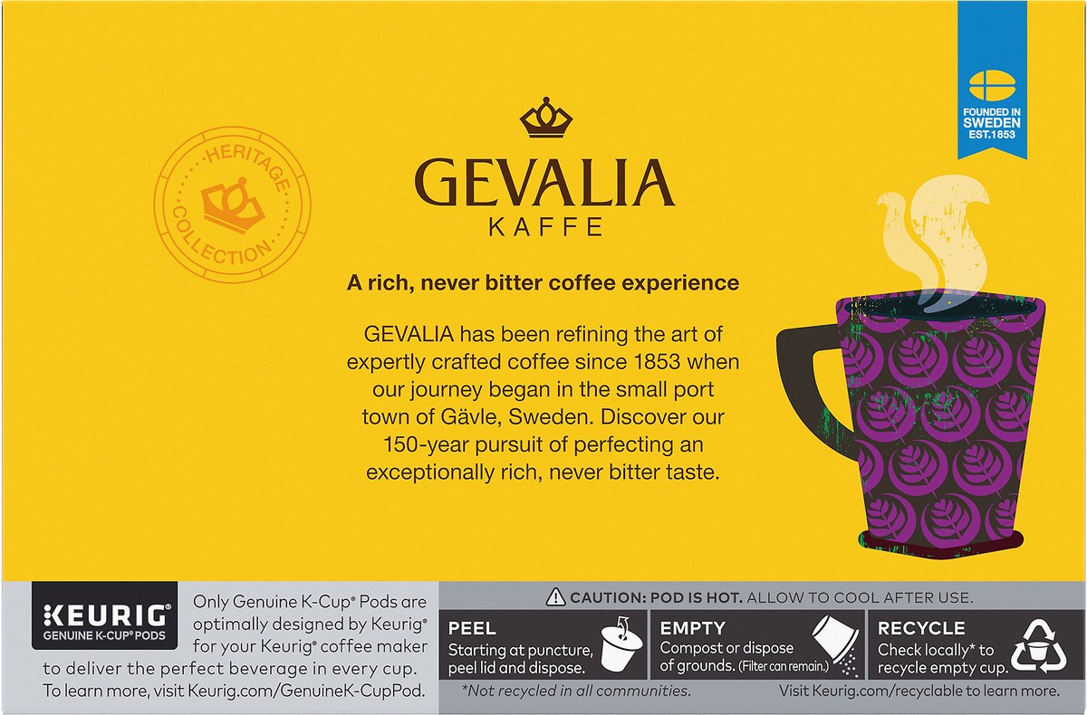 slide 6 of 9, Gevalia Majestic Roast Bold Dark Roast K‐Cup Coffee Pods, 12 ct. Box, 12 ct