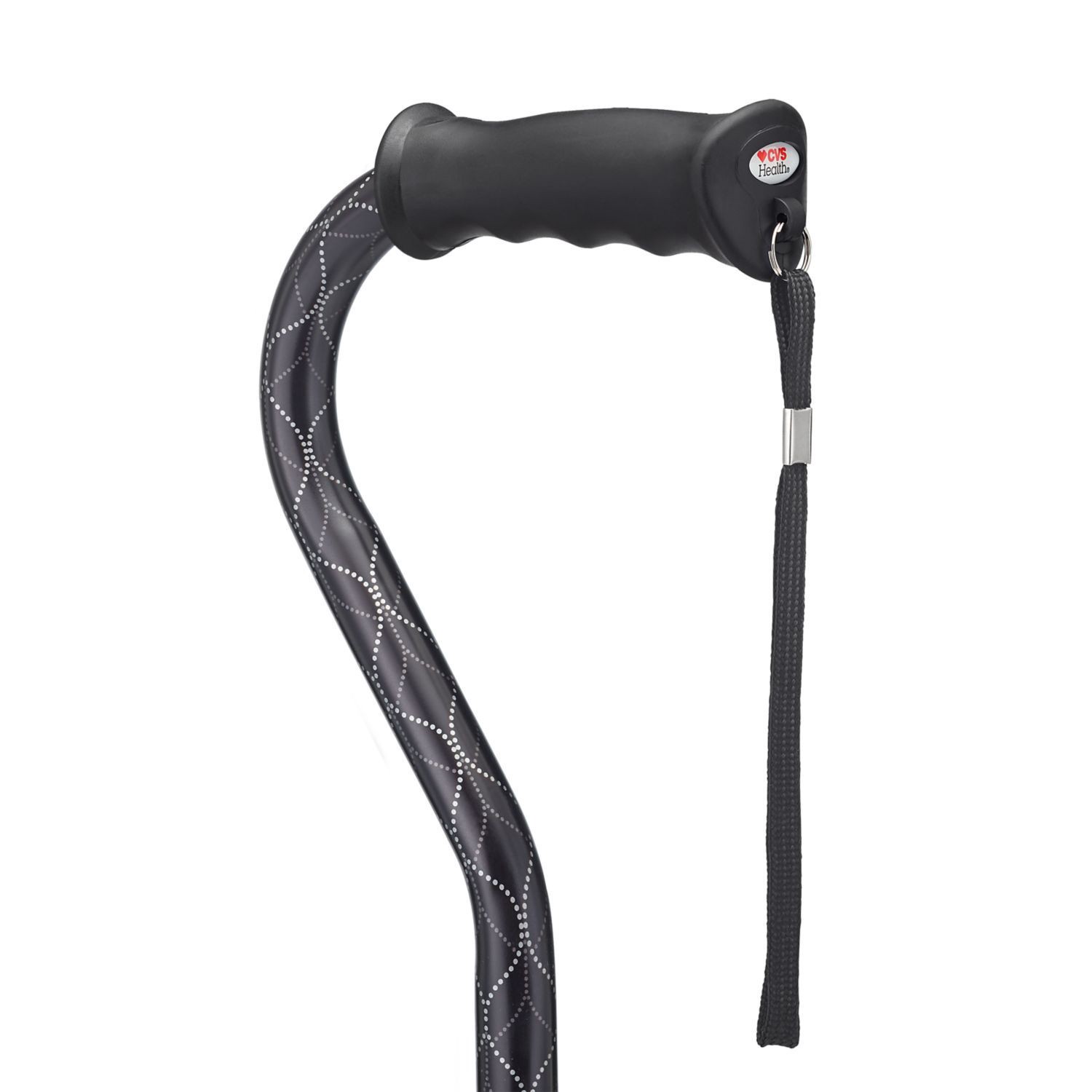 slide 2 of 4, Cvs Gel Grip Offset Cane, Black Wave, 1 ct