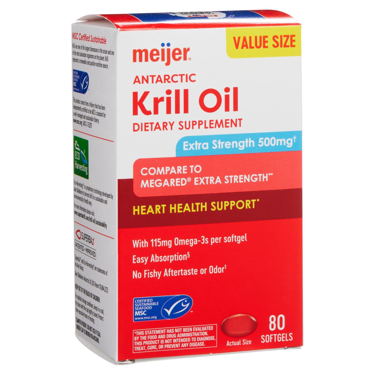 slide 9 of 29, Meijer Krill Oil, Value Size, 500 mg, 80 ct