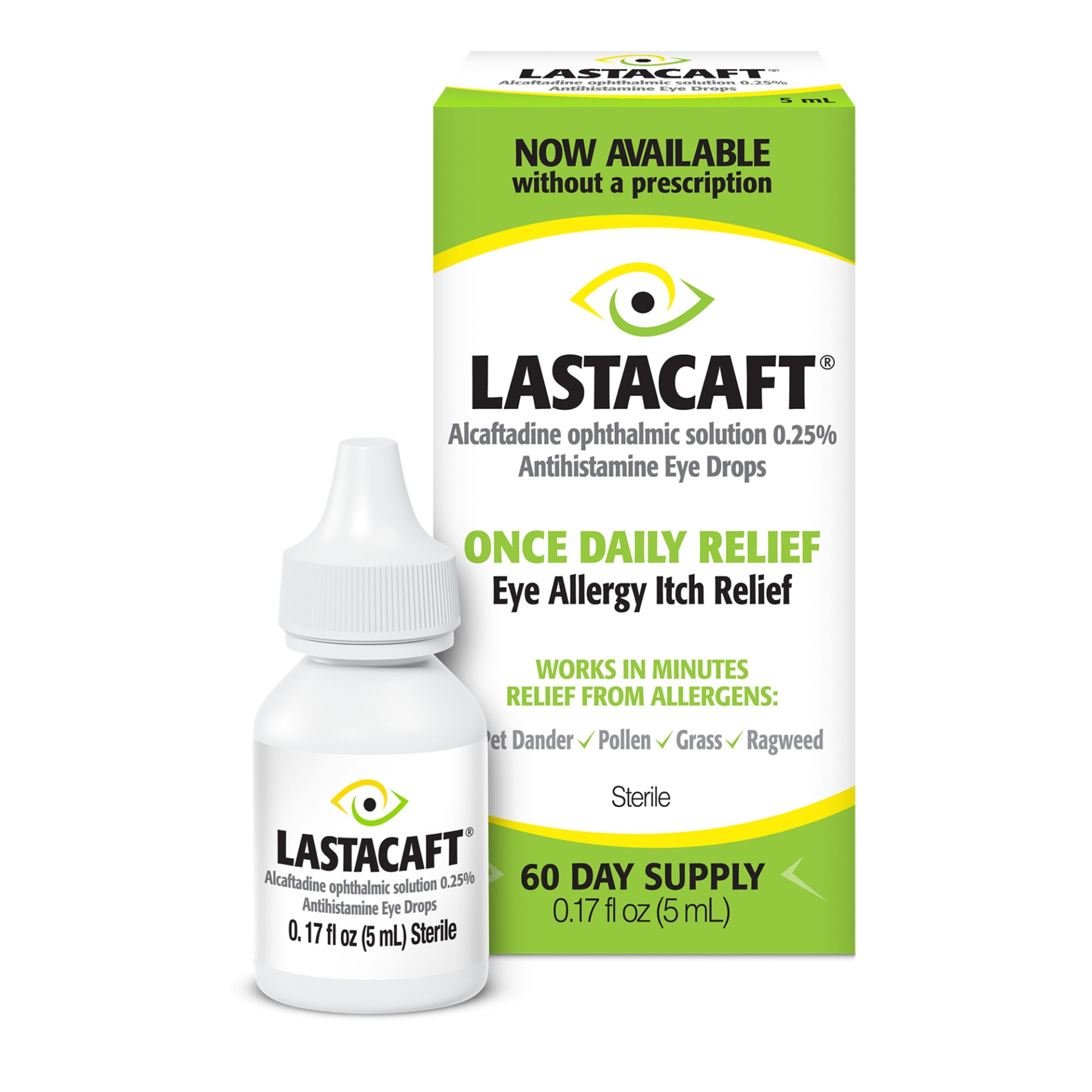 slide 1 of 1, Lastacaft Once Daily Eye Allergy Itch Relief Drops, 0.17 fl oz (5 mL), 1 Count, 5 ml