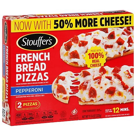 slide 1 of 1, Stouffer's French Bread Peperoni Frozen Pizza - 11.75 Oz, 11.75 oz